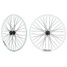 Roue arriere fixie jante blanche moyeu noir