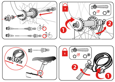 Antivol selle et roues de vélo ADD-ONE  blocages de roues et de collier de  selle avec antivol - Alibabike